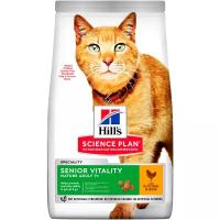 Сухой корм для пожилых кошек 7+ Hill's Science Plan Senior Vitality, с курицей и рисом