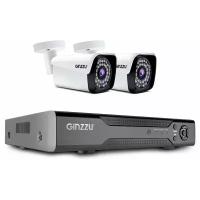 Комплект видеонаблюдения Ginzzu HK-421N 4 канала 2Mp 2 камеры