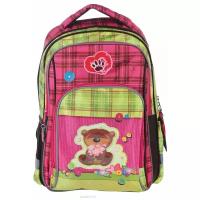 Рюкзак школьный "Bitty Buttons: Hatber", цвет: розовый, зеленый, коричневый