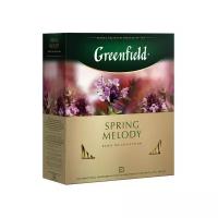 Чай GREENFIELD (Гринфилд) "Spring Melody" ("Мелодия весны"), черный с чабрецом, 100 пакетиков в конвертах по 1,5 г, 1065-09, 1 шт.