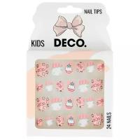 Набор детских накладных ногтей `DECO.` KIDS самоклеящиеся sweet 24 шт