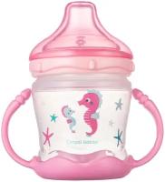Поильник-непроливайка Canpol Babies Love&Sea с мягким силиконовым носиком, розовый, 180 мл