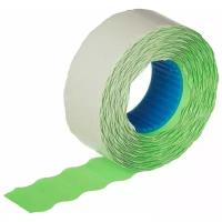Этикет-лента волна зеленая 22х12 мм эконом, 10 рулонов по 1000 этикеток