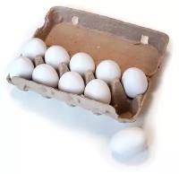 Набор декоративных Пасхальных яиц в упаковке 10 шт / яйцо деревянное белое / заготовка из дерева для росписи и творчества / Ulanik