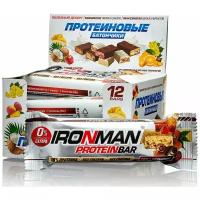 Протеиновый батончик Ironman Protein Bar Ром-клубника без глазури, классика, 12 шт по 50 г