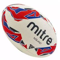 Мяч для регби "MITRE SQUAD" арт. BB1152WP4, р.5, резина, вес 350 г., бело-сине-красный