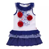 Платье Sweet Berry размер 104, белый/синий