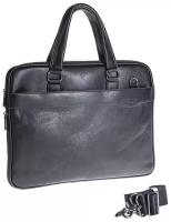 Сумка портфель CATIROYA / черный кожаный портфель / сумка формата а4 женская/ деловая сумка для документов / кожаный портфель