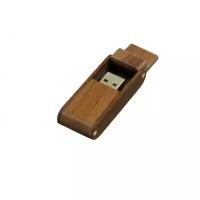 Деревянная флешка прямоугольной формы с раскладным корпусом (Раскладная флешка деревянный корпус под гравировку, Wood3, 32 Гб / GB USB 2.0, Красный / Red)