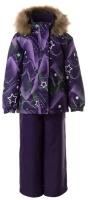 Комплект куртка и полукомбинезон для девочек HUPPA MARVEL, тёмно-лилoвый с принтом/тёмно-лилoвый 22173, размер 134