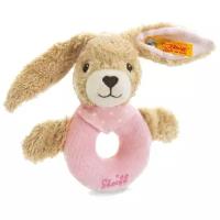 Мягкая игрушка Steiff Hoppel Rabbit Grip Toy pink (Штайф погремушка-колечко Кролик Хоппель розовый 12 см)