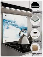 Защитный кухонный экран на стену для безопасности кухонного фартука Панель из закаленного стекла для кухни с отверстиями для быстрой установки 600х600