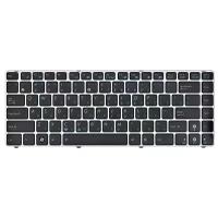Клавиатура iQZiP для ноутбука Asus UL30 K42 черная с серебристой рамкой