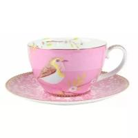 Чашка для капучино с блюдцем Pip Studio Early Bird Pink, 280 мл, 2 шт, 51.004.001