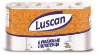 Полотенца бумажные Luscan с тиснением белые двухслойные