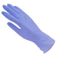 Перчатки нитриловые неопудренные Medicom SafeTouch Slim Blue Nitrile текстурированные на пальцах, размер M, синие
