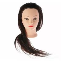 Манекен"Голова женская" с макияжем, чёрные волосы, 20*23*28 2365312 .