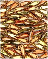 Стеклянные чешские бусины, Glass Dagger, 3х11 мм, цвет Crystal California Gold Rush, 30 шт. (00030-98542*3)