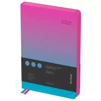 Ежедневник Berlingo Radiance датированный на 2022 год, искусственная кожа, А5, 184 листов, синий/розовый, цвет бумаги тонированный
