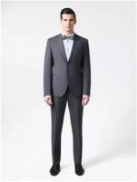 Костюм Valenti, пиджак и брюки, классический стиль, полуприлегающий силуэт, шлицы, однобортная, карманы, размер 112/182/2, серый
