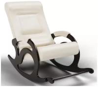 Кресло-качалка с подножкой кресло качалка ткань Экокожа Тироль цвет Крем (Teos Milk)