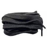 Шнурки плоские широкие 120 см, черные.