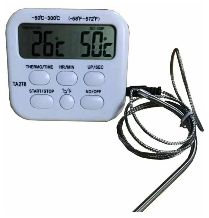 Цифровой кулинарный термометр с выносным датчиком и таймером