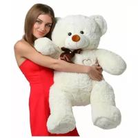 Мягкая игрушка Большой плюшевый медведь I love you Молочный - 120 см