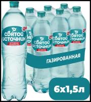 Вода Святой Источник «Активные минералы» газированная,ПЭТ 6 бутылок по 1.5 л
