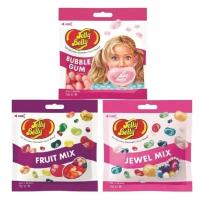 Конфеты Jelly Belly Bubble Gum 70 гр. + Fruit Mix 70 гр. + Jewel Mix 70 гр. (3 шт.)