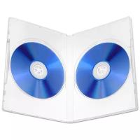 Коробка DVD Box для 2 дисков (2 гнезда) 14мм полупрозрачная, упаковка 5 шт