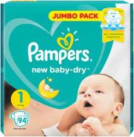 Pampers подгузники New Baby Dry 1 (2-5 кг), 94 шт.