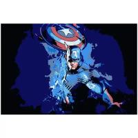 Картина по номерам Капитан Америка Комикс, 100 х 120 см