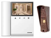 Комплект видеодомофона для дома, квартиры, дачи: видеодомофон с трубкой Commax CDV-43K2 с вызывной панелью CLASSIC, на 2 вызывные панели