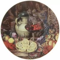 Тарелка декоративная THUN "Натюрморт с фруктами" настенная, с крючком, 27 см