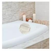 Подушка для ванны с присосками "Лотос" (массажная) 33х33 см 6909_ бежевая