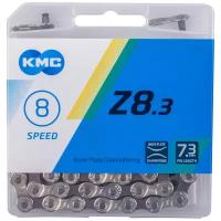 Цепь велосипедная KMC Z8.3 Silver/Grey, 7/8 (21/24) скоростей, 114 звеньев, 1/2"x3/32", серебристо-серая