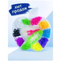 Color KIT / Набор для плетения браслетов из резинок, Игрушка для детей, Резинки для плетения Яблоко 660 шт. 5 видов деталей RZ5