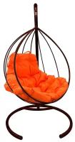 Подвесное кресло-кокон M-GROUP Капля, белый/оранжевый