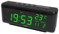 Часы говорящие электронные настольные с будильником, календарем и термометром (прмт-102982) зеленая подсветка