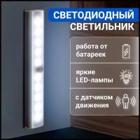 Мебельный светильник, умный беспроводной с датчиком движения и света, автоматический, для шкафа, кухни, гардероба, 190мм, холодный белый, Zurkibet