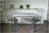 EVITAmeb / Стол обеденный Европа серый / стол кухонный / стол на кухню / стол на металлических ножках / кухонный