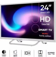 Телевизор Topdevice 24" TDTV24BS02H_WE SMART, HD 720p, Smart TV WildRed, белый