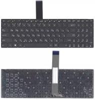 Клавиатура для ноутбука Asus K56 черная без рамки, плоский Enter