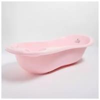 Ванна детская «Кролики» со сливом и термометром, 102 cм, цвет розовый