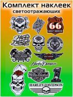 Наклейки на мотоцикл, мото аксессуары, стикер на авто, мото, декор, комплект Harley-Davidson 1 лист 29х19см