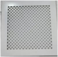 Вентиляционная решетка металлическая на магнитах 200х200мм, тип перфорации мелкий цветок, белый RAL 9016