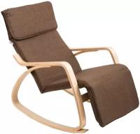 Кресло-качалка релакс мягкое маятник, Calviano Relax, коричневое