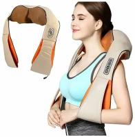 Массажер для шеи и плеч виброворотник/ Массажер для тела / Массажная подушка для спины, шеи и плеч