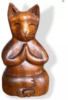 Деревянная Шкатулка головоломка Кот-Йог, шкатулка с секретом Индонезия (дерево Суар) VITtovar